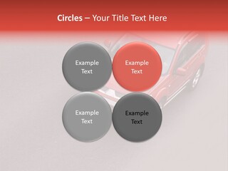A Red Car Is Driving Down The Road PowerPoint Template