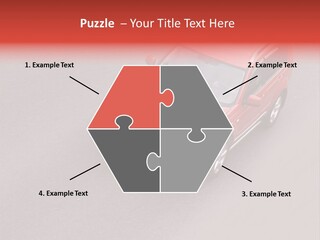 A Red Car Is Driving Down The Road PowerPoint Template