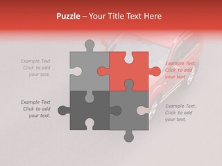A Red Car Is Driving Down The Road PowerPoint Template