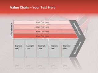 A Red Car Is Driving Down The Road PowerPoint Template