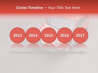 A Red Car Is Driving Down The Road PowerPoint Template