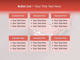 A Red Car Is Driving Down The Road PowerPoint Template