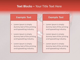 A Red Car Is Driving Down The Road PowerPoint Template