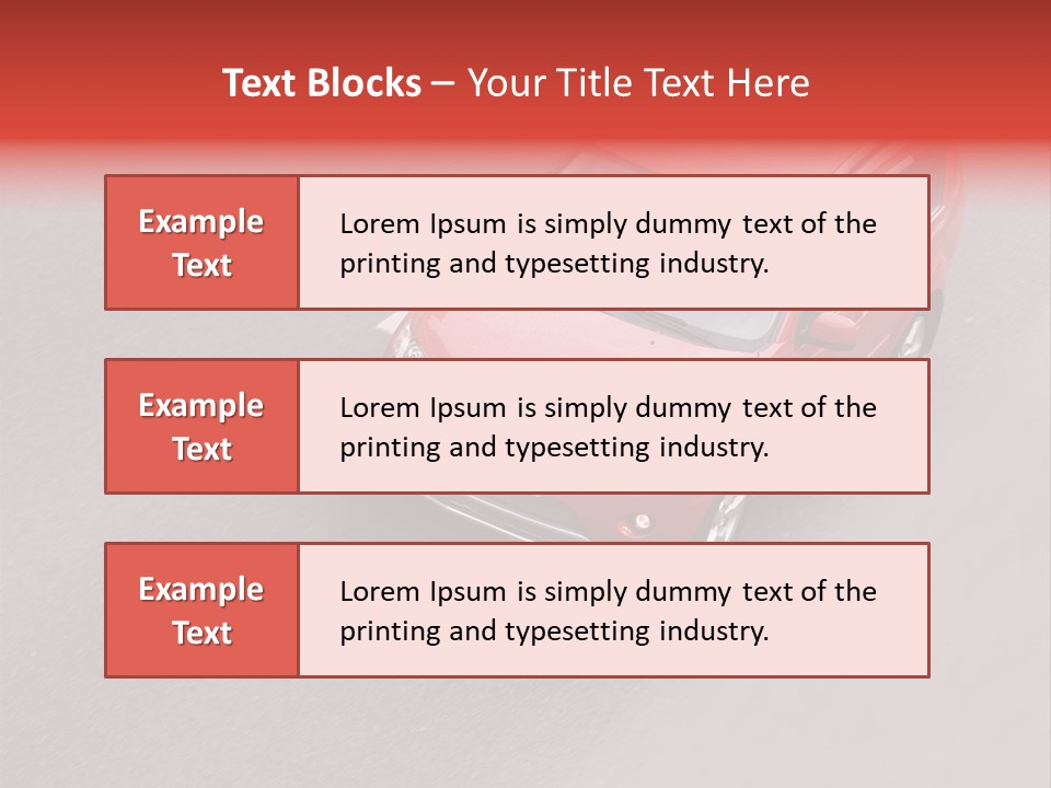 A Red Car Is Driving Down The Road PowerPoint Template