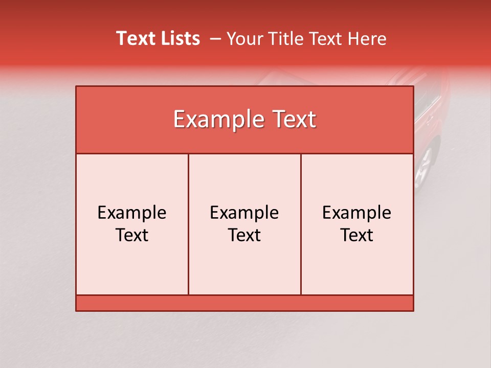 A Red Car Is Driving Down The Road PowerPoint Template