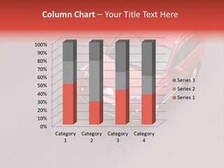 A Red Car Is Driving Down The Road PowerPoint Template