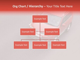 A Red Car Is Driving Down The Road PowerPoint Template