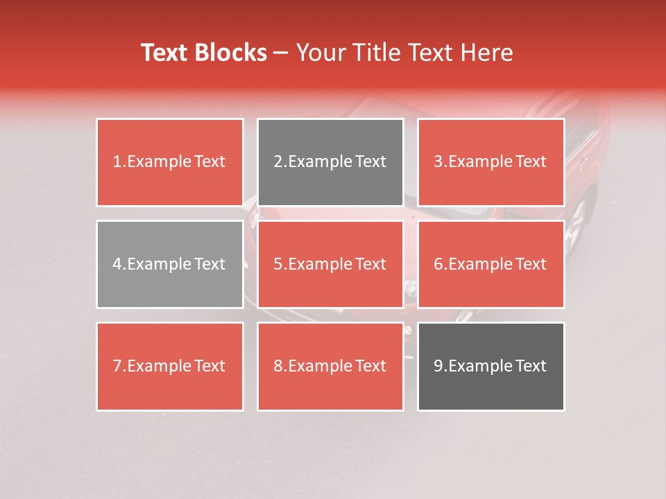 A Red Car Is Driving Down The Road PowerPoint Template