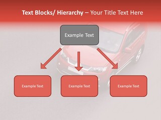 A Red Car Is Driving Down The Road PowerPoint Template