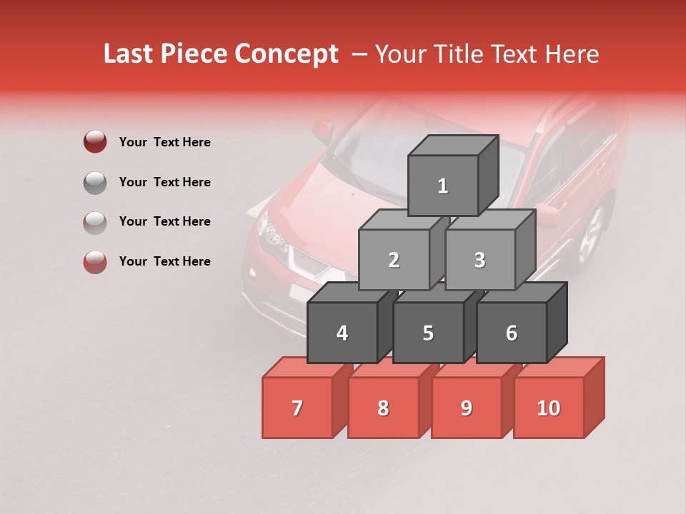 A Red Car Is Driving Down The Road PowerPoint Template