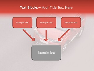 A Red Car Is Driving Down The Road PowerPoint Template