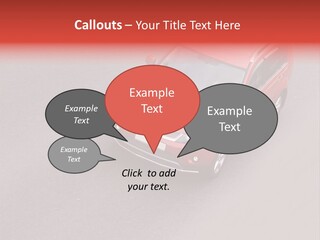 A Red Car Is Driving Down The Road PowerPoint Template