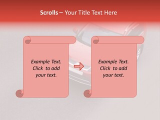 A Red Car Is Driving Down The Road PowerPoint Template