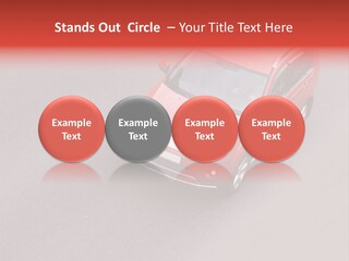 A Red Car Is Driving Down The Road PowerPoint Template