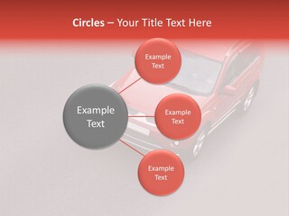 A Red Car Is Driving Down The Road PowerPoint Template
