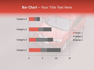 A Red Car Is Driving Down The Road PowerPoint Template