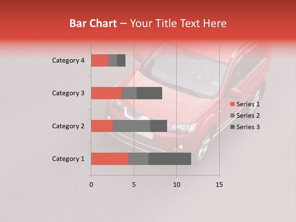 A Red Car Is Driving Down The Road PowerPoint Template