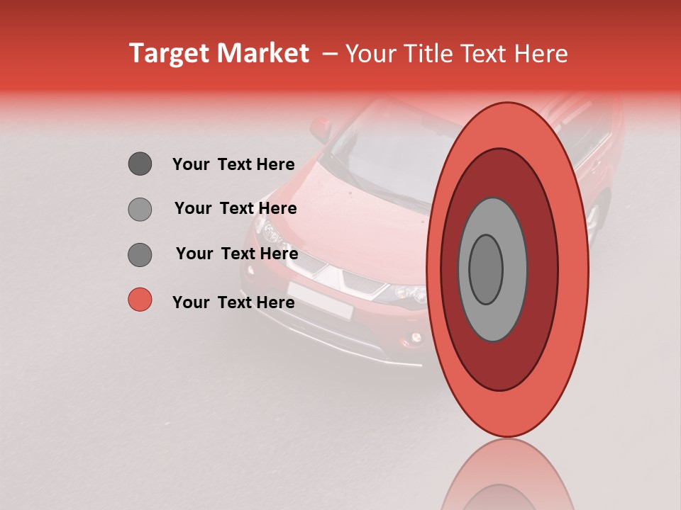 A Red Car Is Driving Down The Road PowerPoint Template