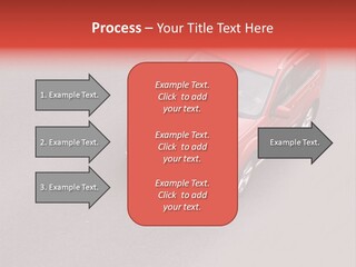 A Red Car Is Driving Down The Road PowerPoint Template