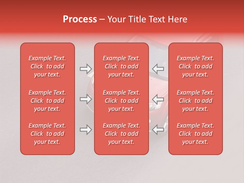 A Red Car Is Driving Down The Road PowerPoint Template