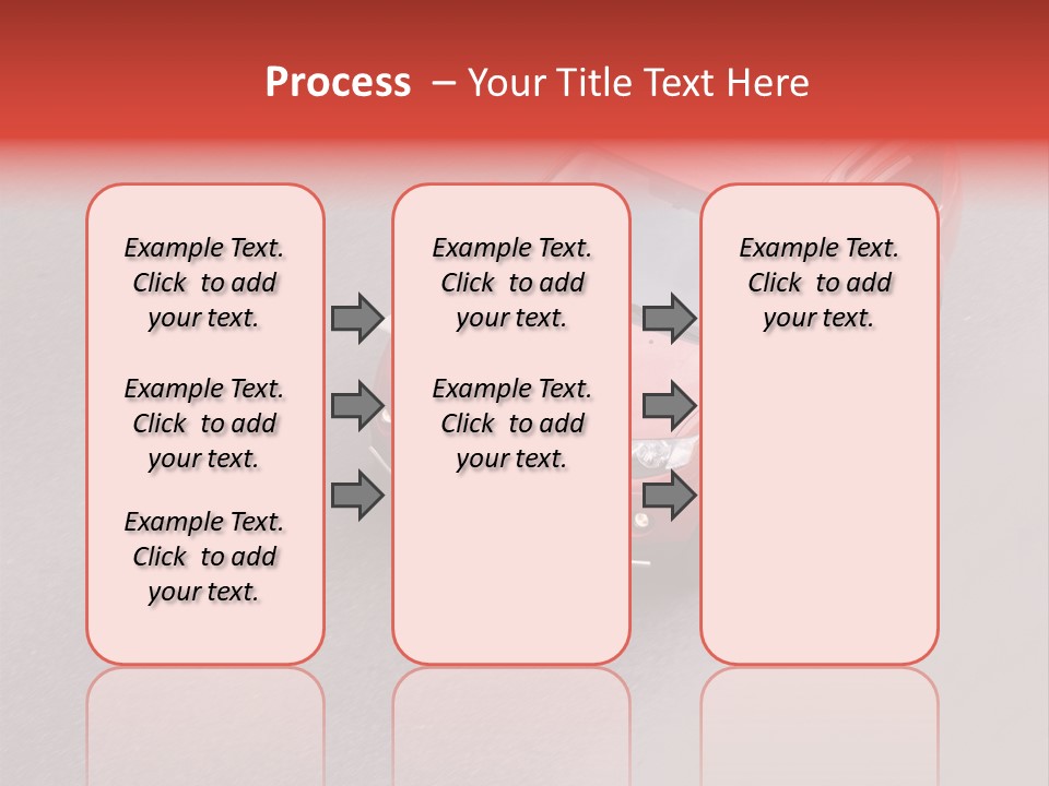 A Red Car Is Driving Down The Road PowerPoint Template