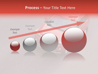 A Red Car Is Driving Down The Road PowerPoint Template