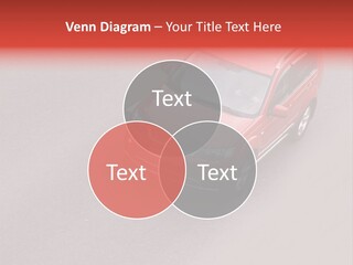 A Red Car Is Driving Down The Road PowerPoint Template
