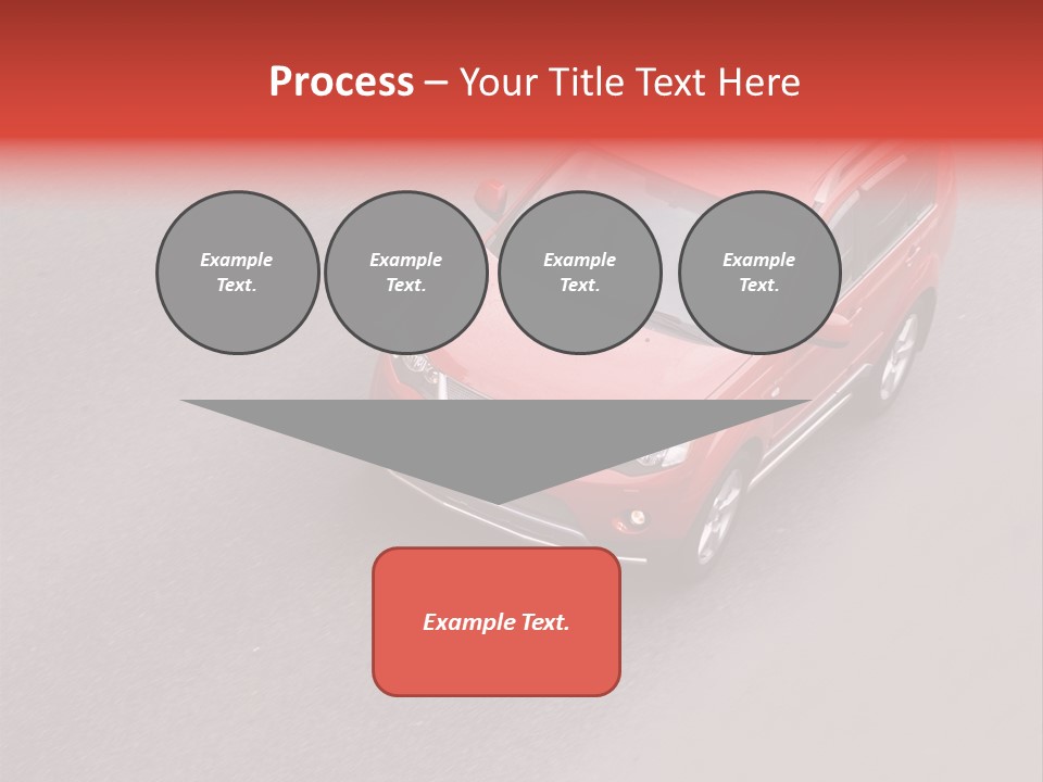 A Red Car Is Driving Down The Road PowerPoint Template