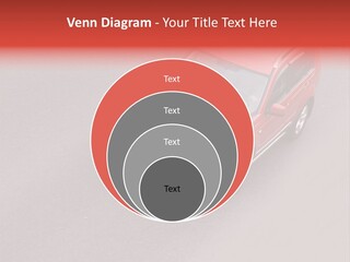 A Red Car Is Driving Down The Road PowerPoint Template