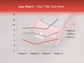 A Red Car Is Driving Down The Road PowerPoint Template