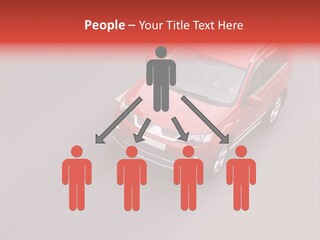 A Red Car Is Driving Down The Road PowerPoint Template