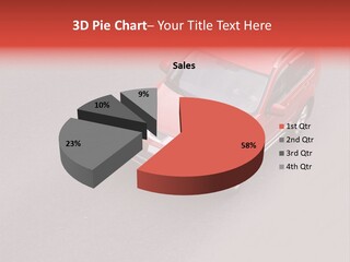 A Red Car Is Driving Down The Road PowerPoint Template