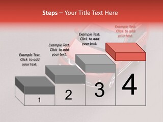 A Red Car Is Driving Down The Road PowerPoint Template