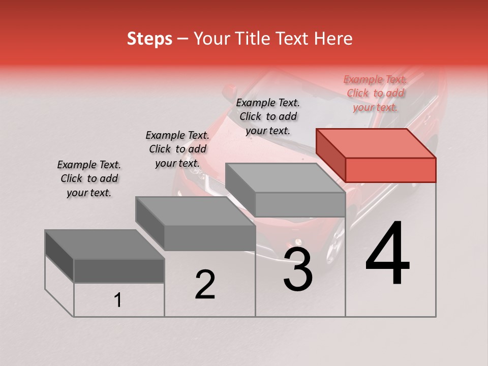 A Red Car Is Driving Down The Road PowerPoint Template