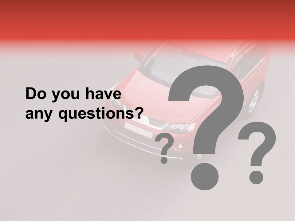 A Red Car Is Driving Down The Road PowerPoint Template