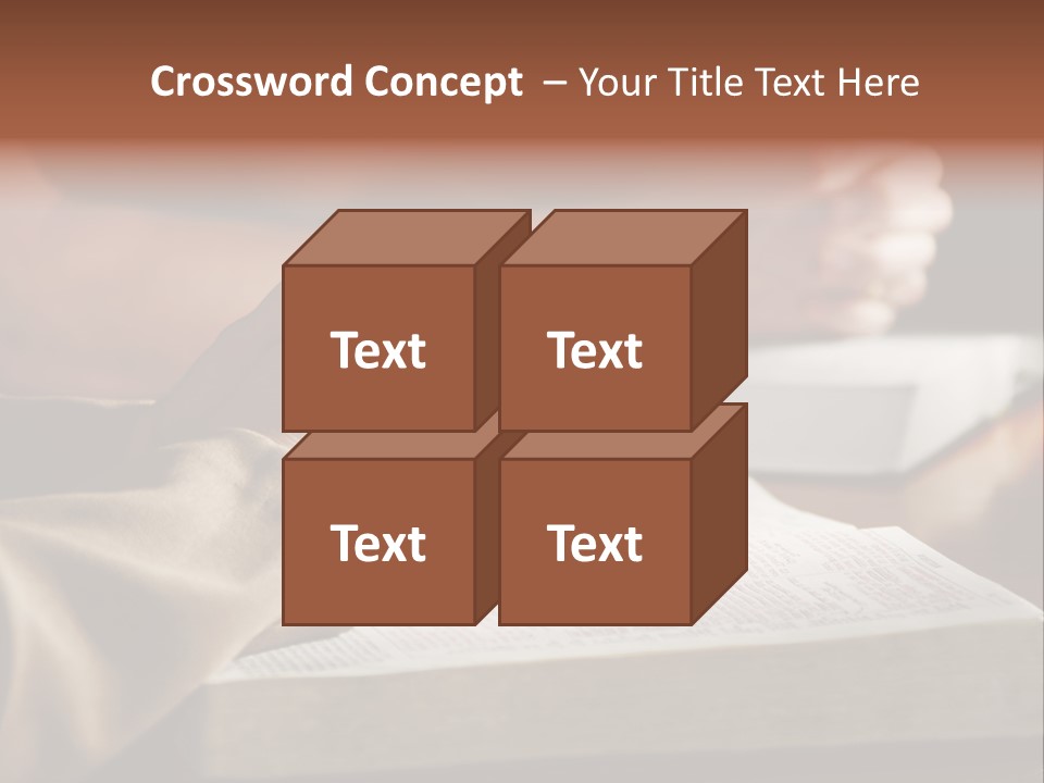 A Couple Prays Together At A Table As Their Hands Rest Upon Their Holy Bibles (Shallow Focus). PowerPoint Template