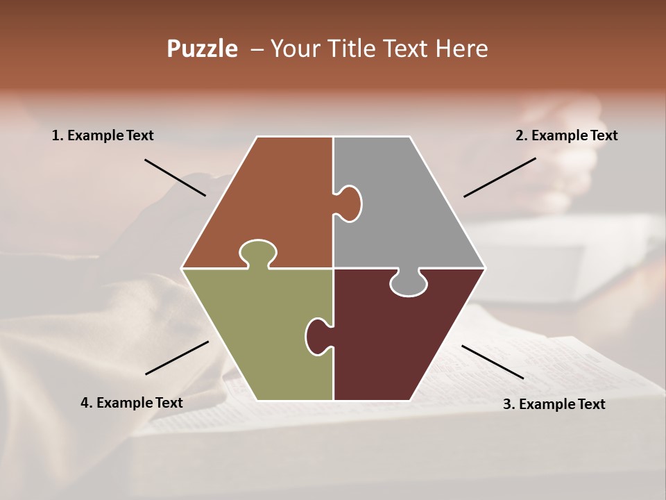 A Couple Prays Together At A Table As Their Hands Rest Upon Their Holy Bibles (Shallow Focus). PowerPoint Template