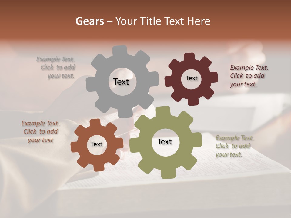 A Couple Prays Together At A Table As Their Hands Rest Upon Their Holy Bibles (Shallow Focus). PowerPoint Template