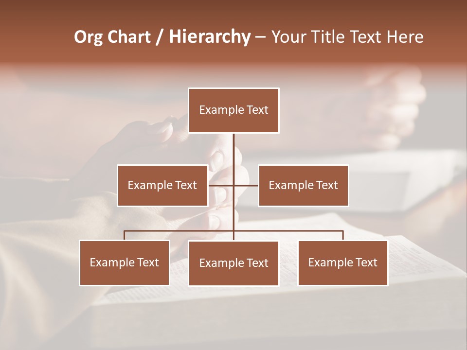 A Couple Prays Together At A Table As Their Hands Rest Upon Their Holy Bibles (Shallow Focus). PowerPoint Template