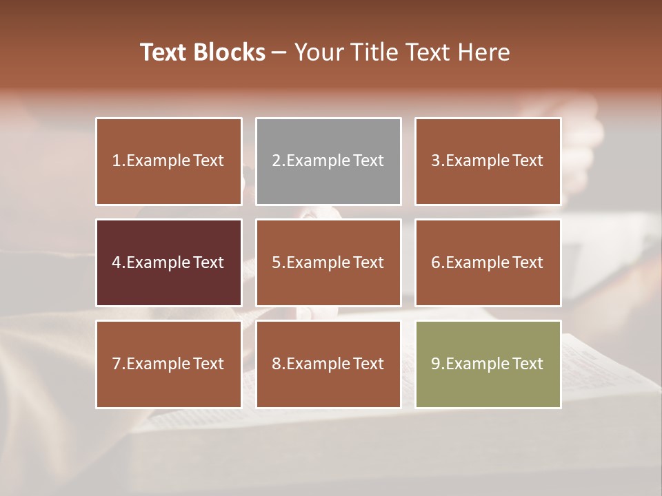 A Couple Prays Together At A Table As Their Hands Rest Upon Their Holy Bibles (Shallow Focus). PowerPoint Template