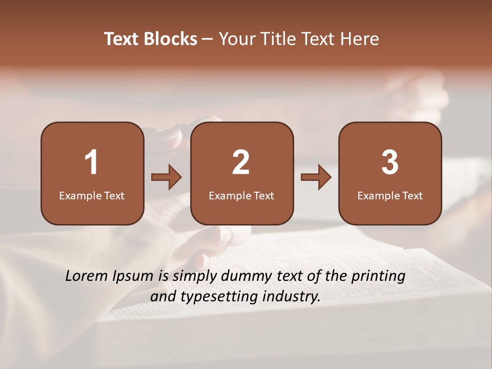 A Couple Prays Together At A Table As Their Hands Rest Upon Their Holy Bibles (Shallow Focus). PowerPoint Template