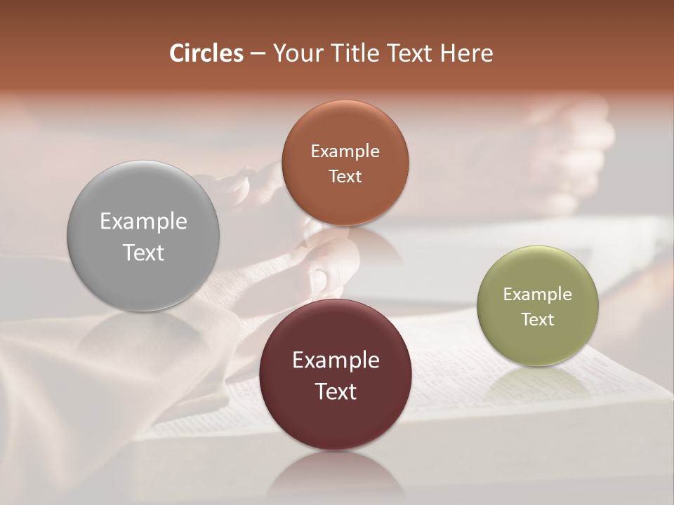 A Couple Prays Together At A Table As Their Hands Rest Upon Their Holy Bibles (Shallow Focus). PowerPoint Template