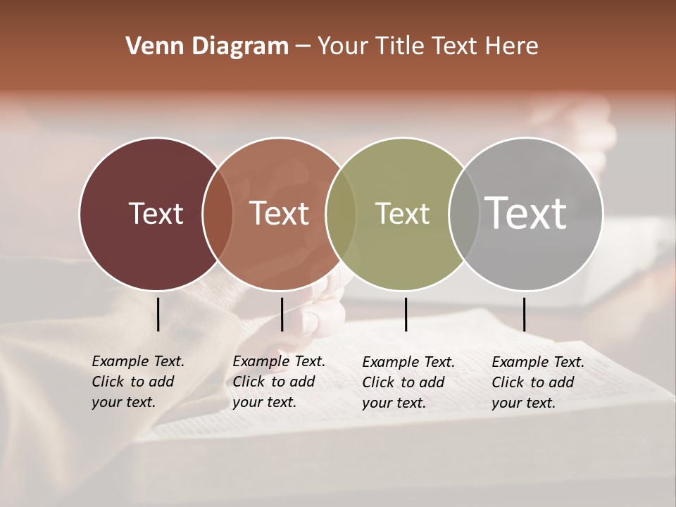 A Couple Prays Together At A Table As Their Hands Rest Upon Their Holy Bibles (Shallow Focus). PowerPoint Template