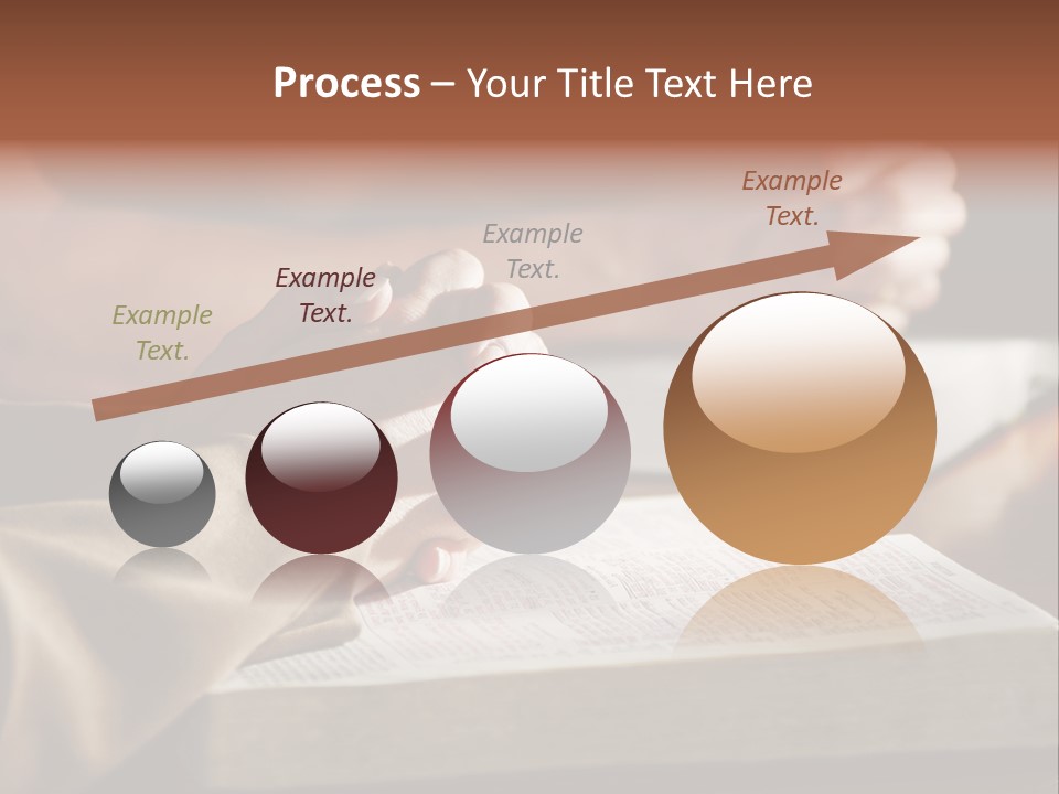 A Couple Prays Together At A Table As Their Hands Rest Upon Their Holy Bibles (Shallow Focus). PowerPoint Template
