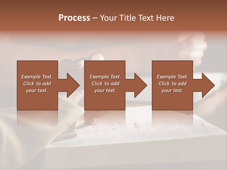 A Couple Prays Together At A Table As Their Hands Rest Upon Their Holy Bibles (Shallow Focus). PowerPoint Template