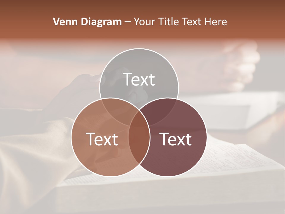 A Couple Prays Together At A Table As Their Hands Rest Upon Their Holy Bibles (Shallow Focus). PowerPoint Template