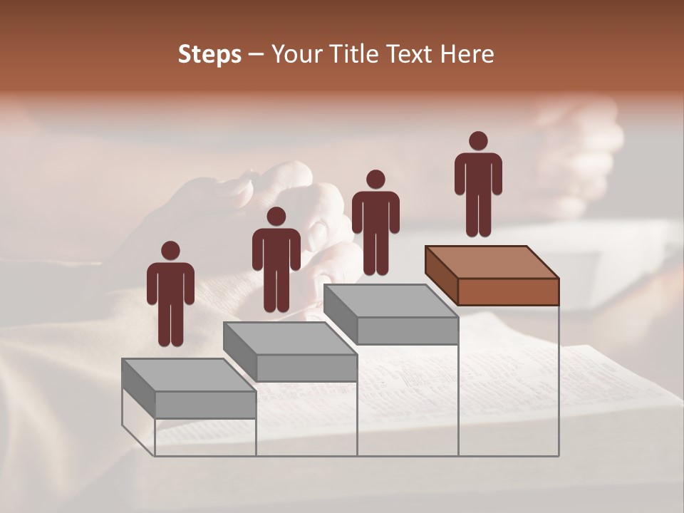 A Couple Prays Together At A Table As Their Hands Rest Upon Their Holy Bibles (Shallow Focus). PowerPoint Template