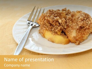 Delicious Apple Crisp Dessert Ready To Eat PowerPoint Template