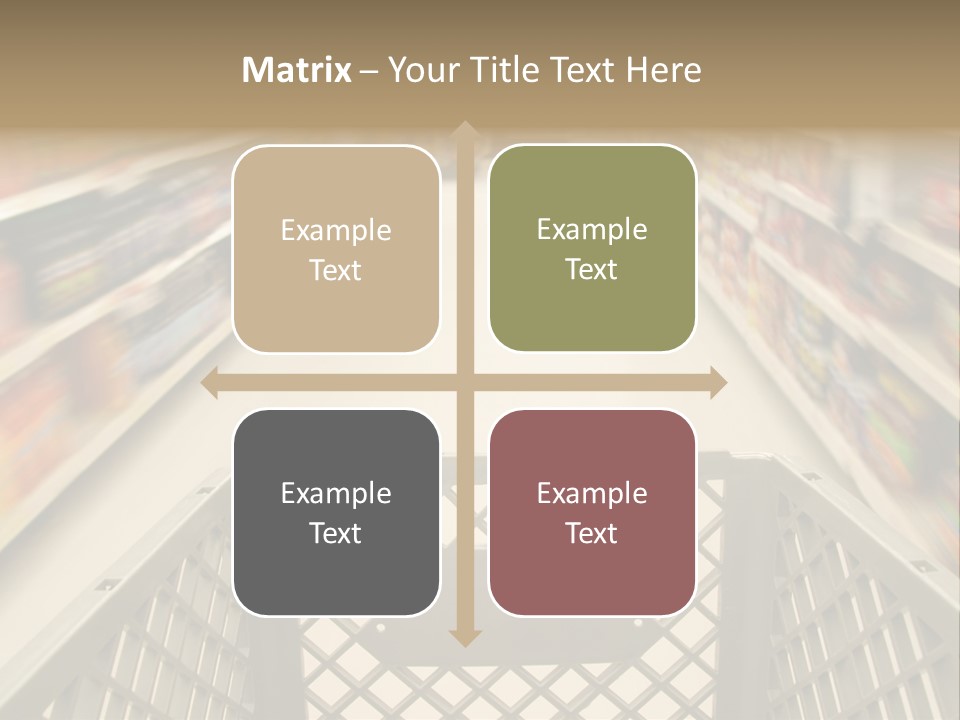 Shopping Cart Moving Through Market PowerPoint Template