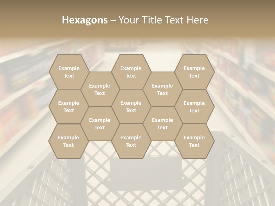 Shopping Cart Moving Through Market PowerPoint Template